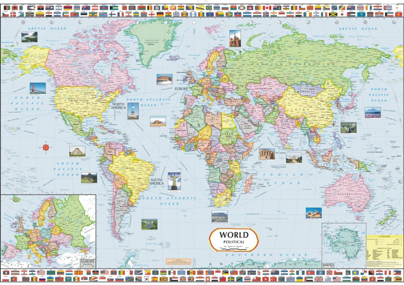World Political Map Paper Print Maps Posters In India Buy Art Film 