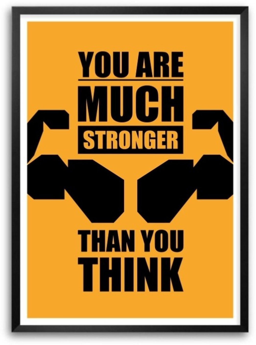 You Are Much Stronger Gym and Fitness Motivational Typography Framed