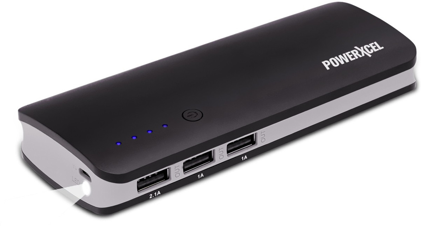 PowerXcel 13000 mAh Power Bank (RBB031_BK, with 3 USB Outputs) Price in