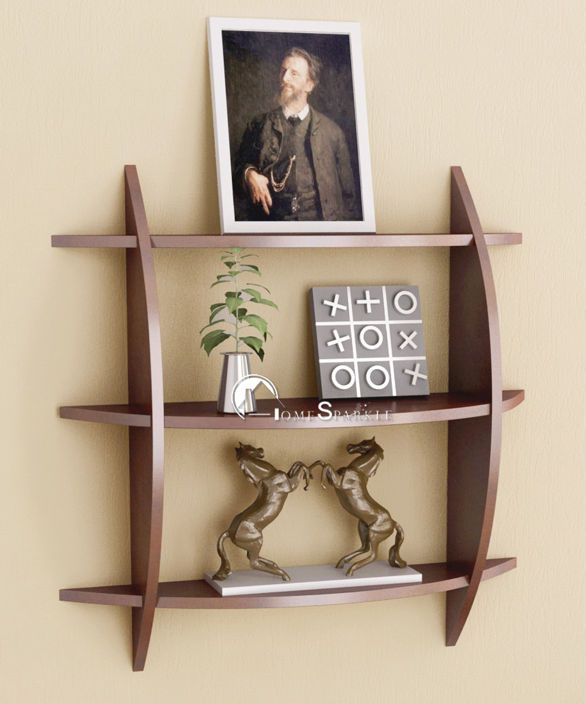 Home Sparkle Three Tier Wooden Wall Shelf Price In India
