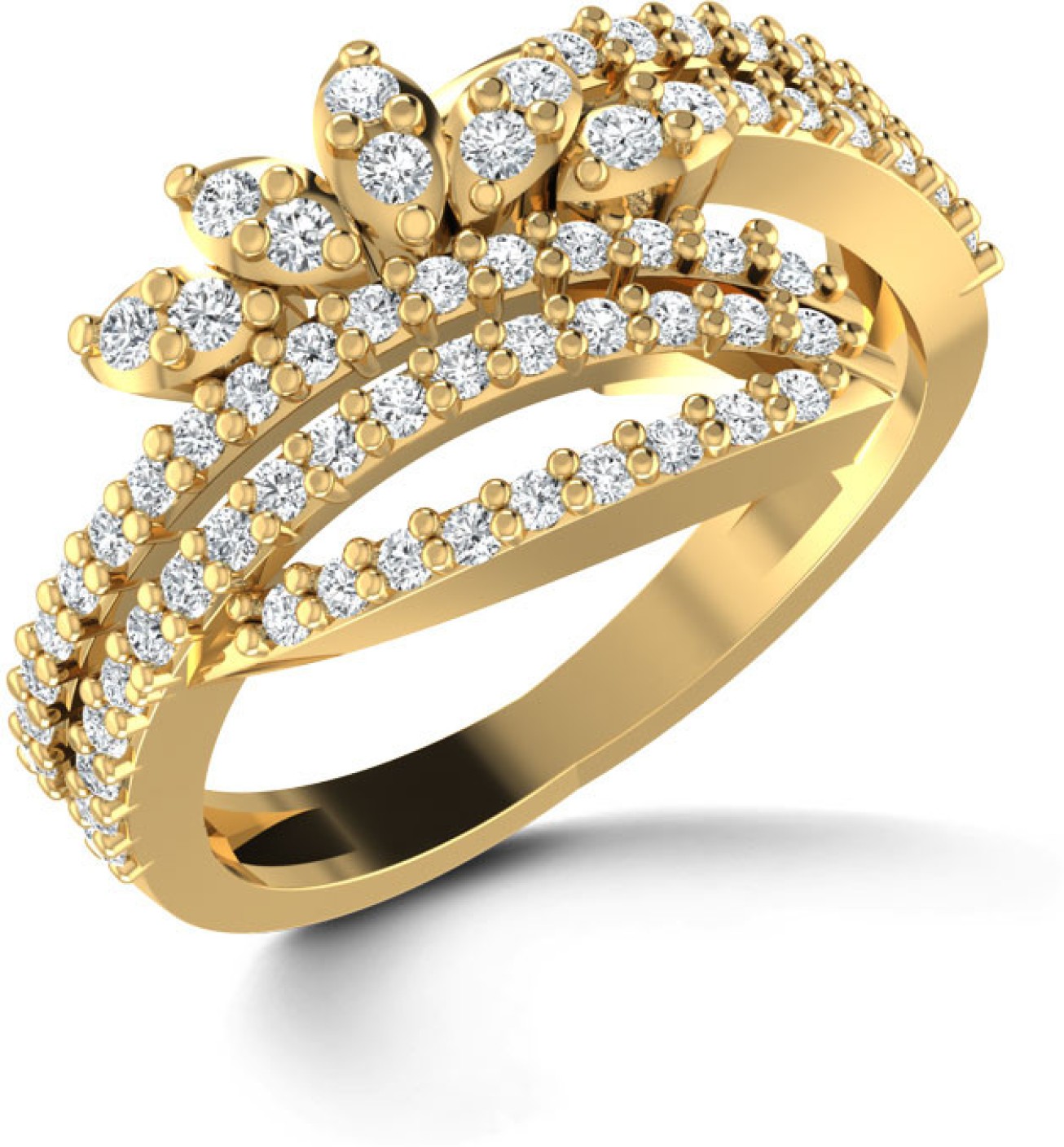 Caratlane Astral Crown 18kt Diamond Yellow Gold ring Price in India