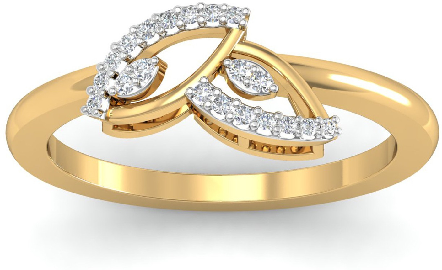 Aucent by PC Jeweller The Sirima Diamond 18kt Diamond Yellow Gold ring Price in India - Buy