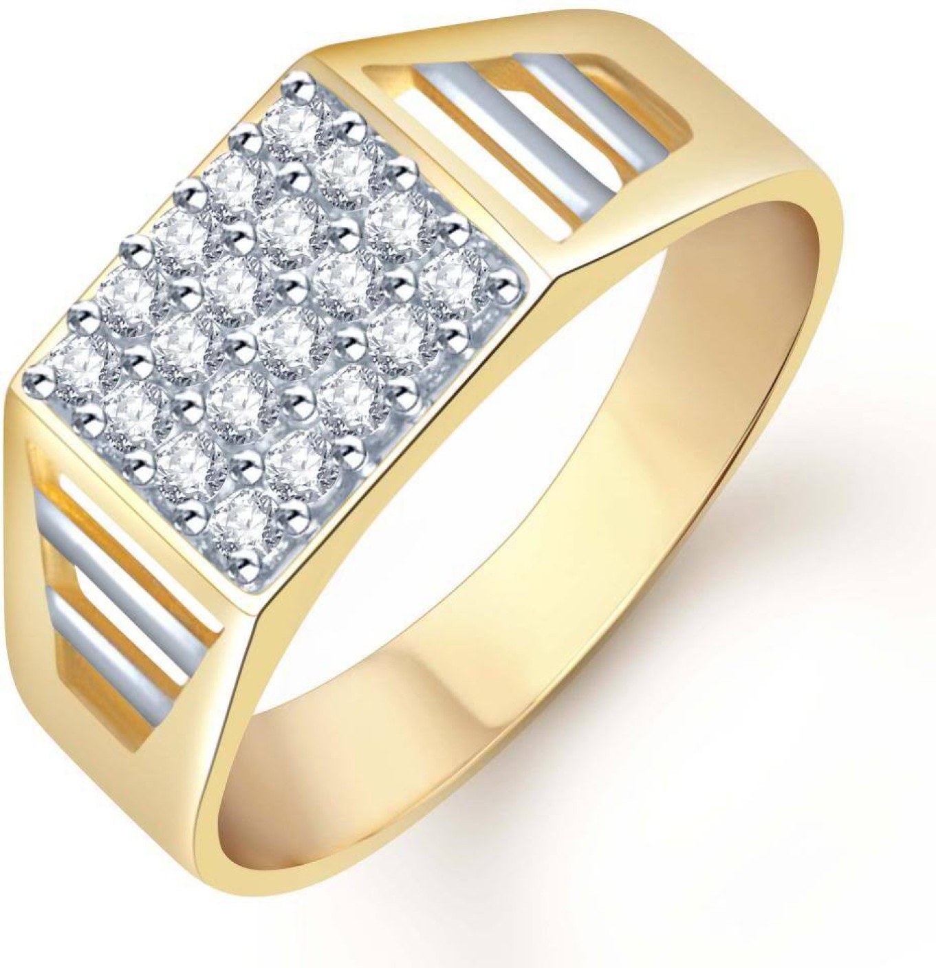 Sukkhi Alloy Cubic Zirconia 18K Yellow Gold, Rhodium Plated Ring Price