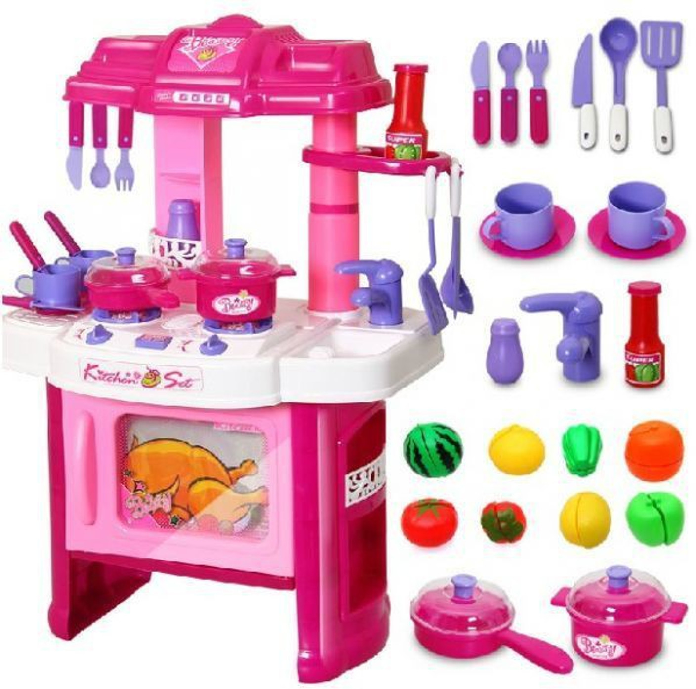 Play King Big Kitchen Cook Set Toy Kids Play Pretend Play King Big Kitchen Cook Set Toy Kids Play Pretend