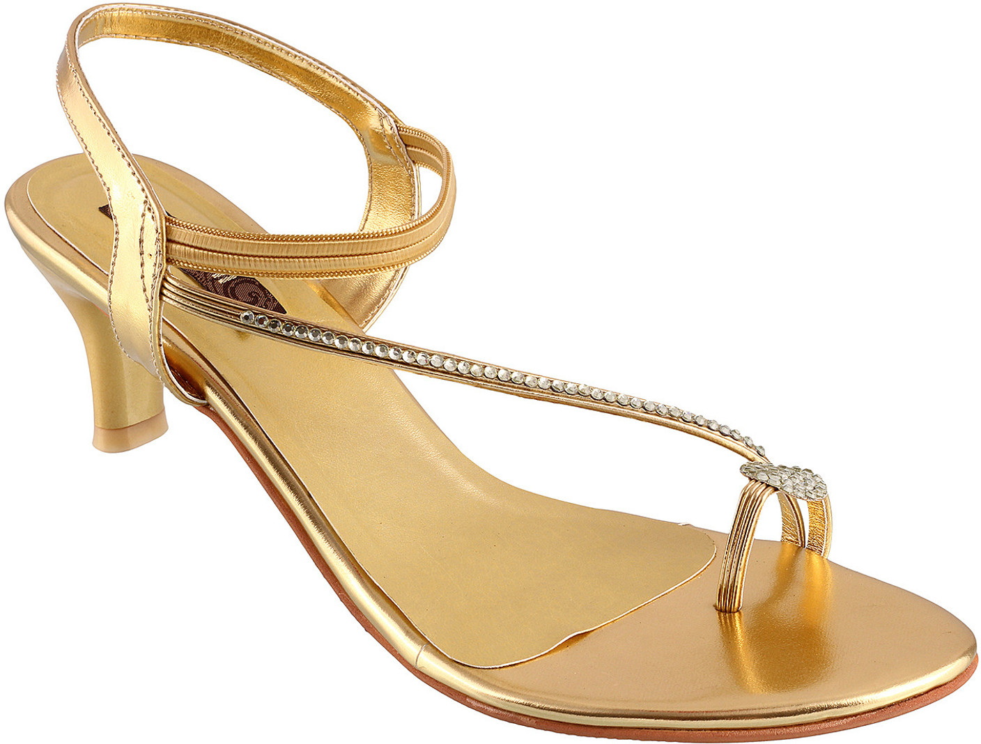 Mochi Women 15, Gold Open Toe Kitten Heels - Buy 15, Gold Color Mochi
