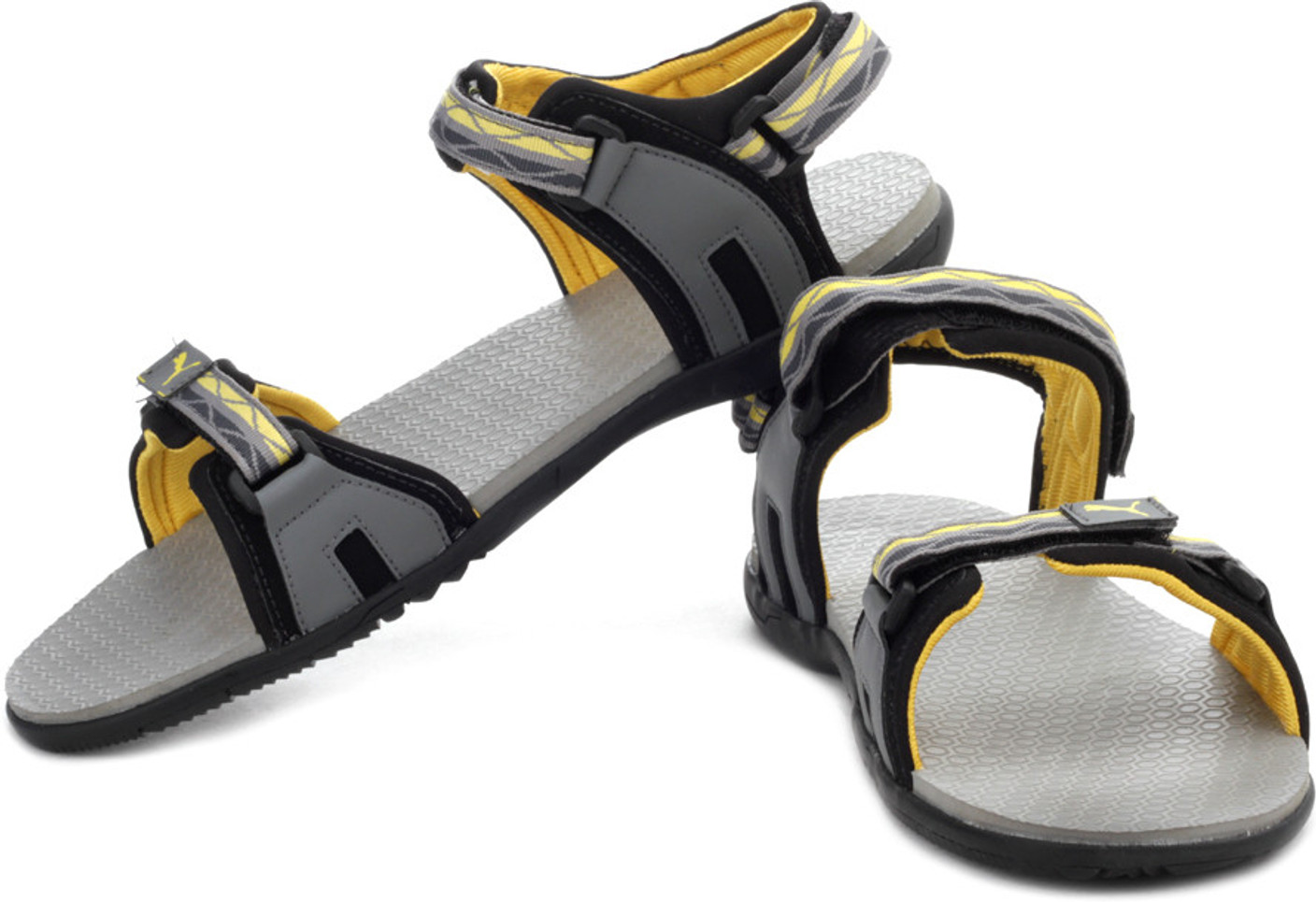 Puma Men Steel Gray, Black, Dandelion Sandals Buy Steel Gray, Black