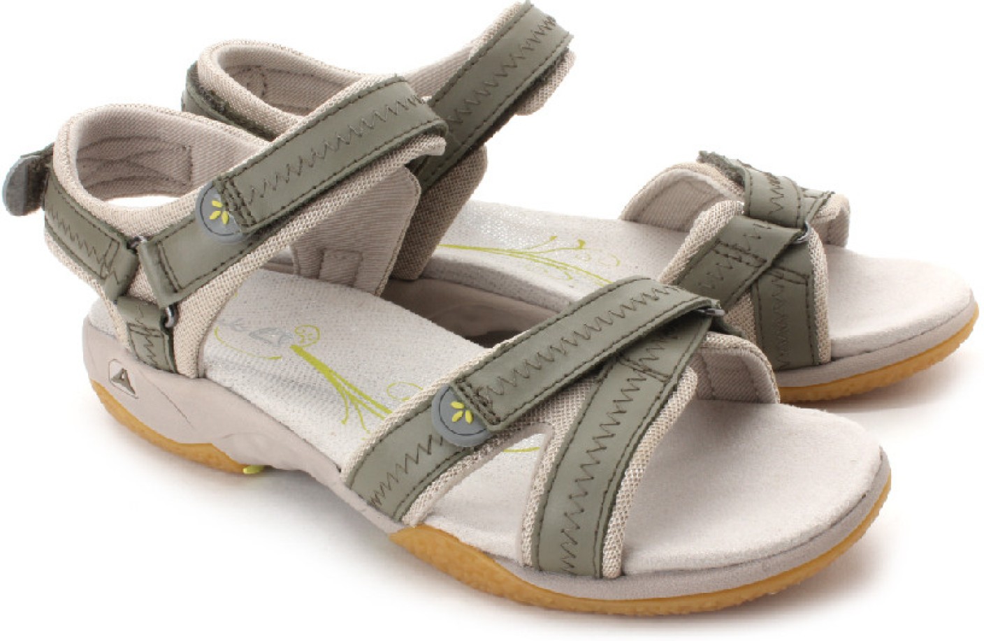 Clarks Women Khaki Leather Sports Sandals - Buy Khaki ...