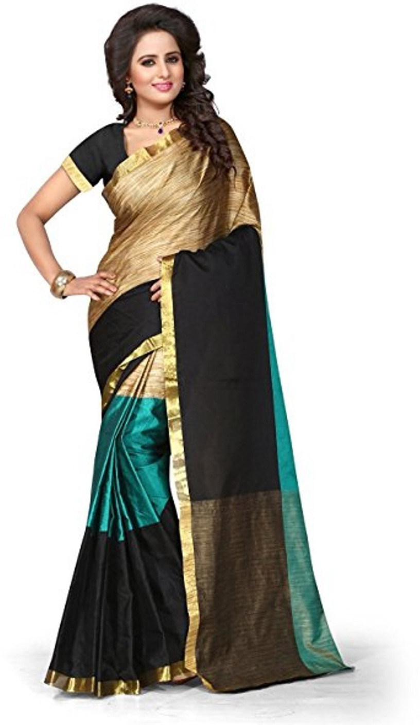 Buy FastColors Printed Bollywood Silk Cotton Blend Multicolor Sarees Online Best Price In