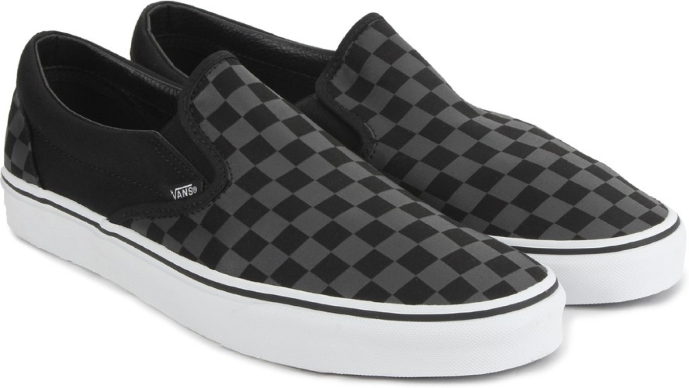 Vans CLASSIC SLIP-ON Loafers For Men - Buy (CHECKERBOARD)BLACK/BLACK ...