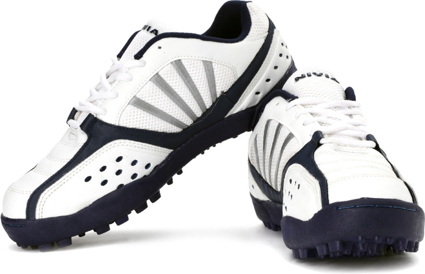 Nivia Caribbean Cricket Shoes For Men Buy White, Blue Color Nivia Caribbean Cricket Shoes For