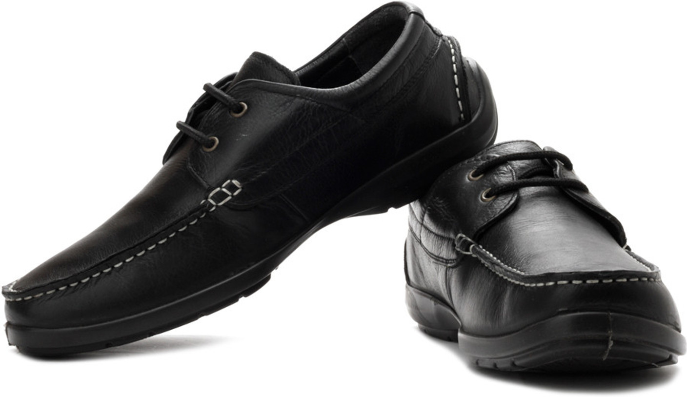 Woodland Genuine Leather Lace Up Shoes For Men - Buy Black Color Woodland Genuine Leather Lace