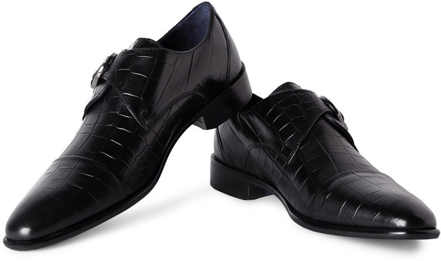 Louis Philippe Monk Strap Shoes For Men - Buy Black Color Louis Philippe Monk Strap Shoes For ...