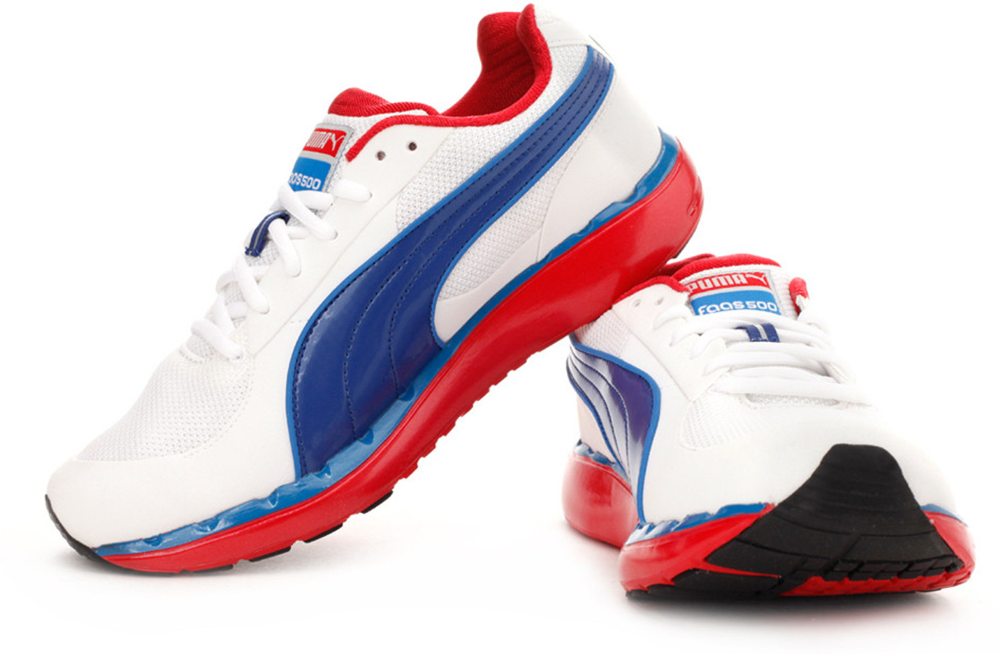 puma running shoes red white blue
