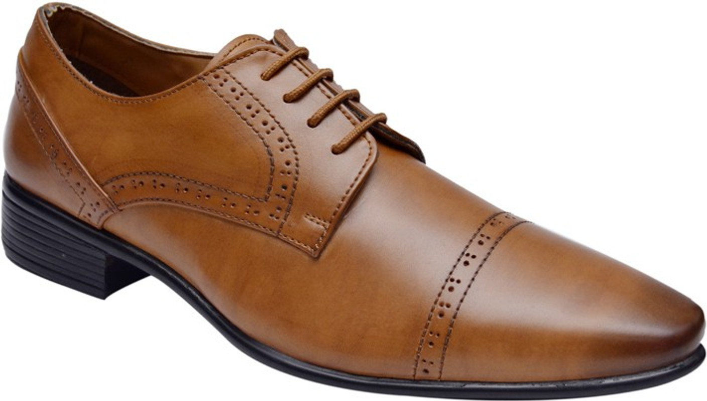 Hirel's Tan Elite Office Wear Lace Up Shoe For Men - Buy Tan Color