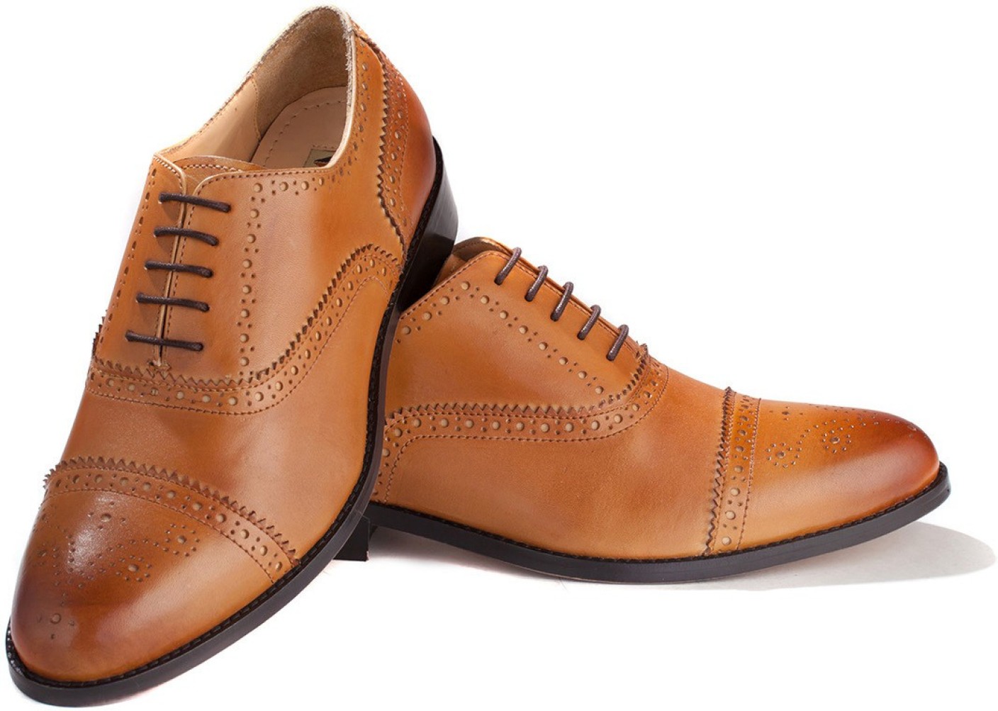 Walker Styleways Excellent Tan Leather Brogue Lace Up
