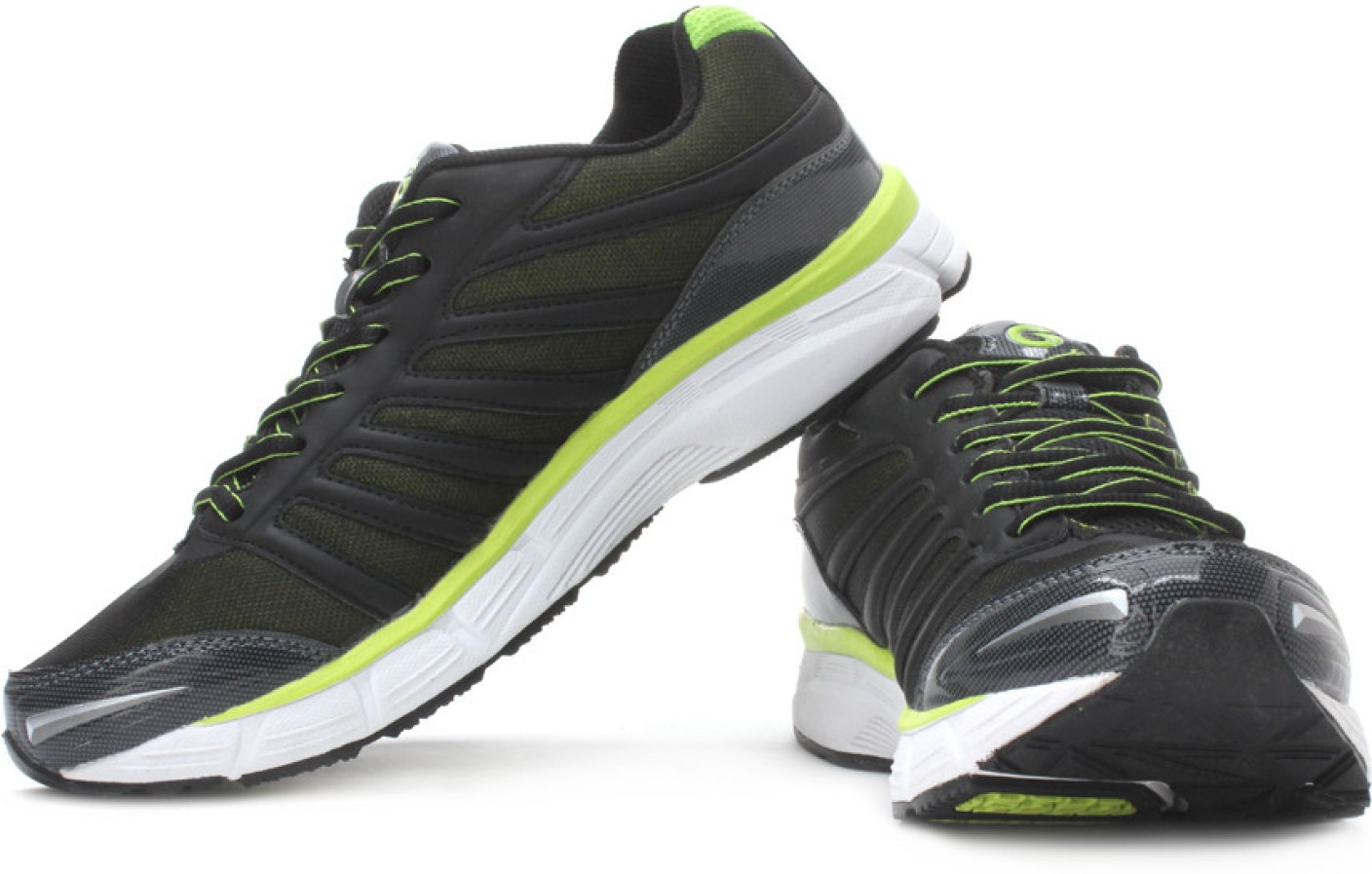 Globalite Anta Mesh Running Shoes For Men - Buy Black, Lime Color ...