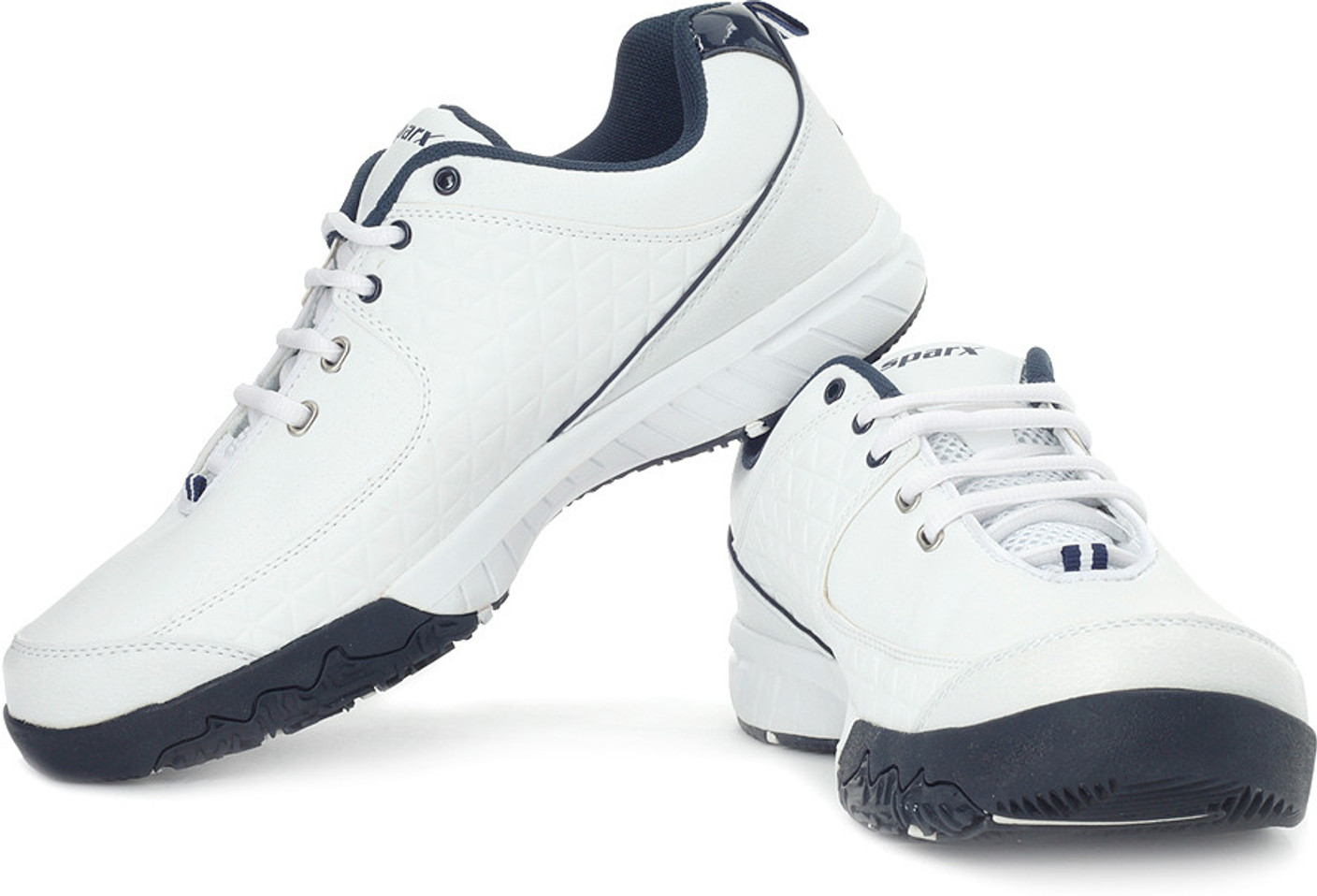 Sparx Sneakers For Men - Buy White Navy Blue Color Sparx Sneakers For Men Online at Best Price 