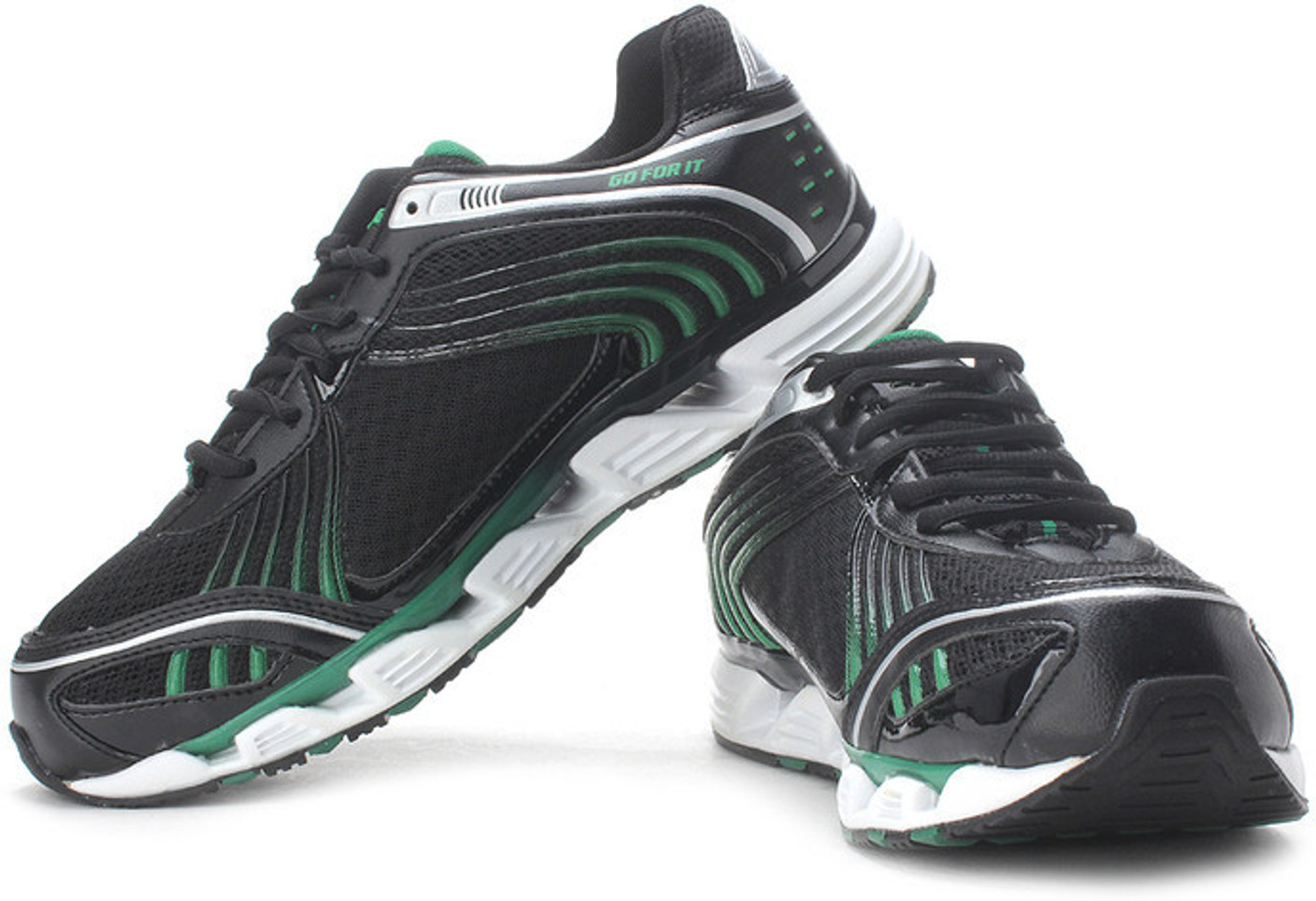 sparx men's sports running shoes black green