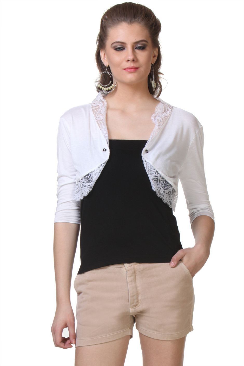 Meee Women's Shrug Buy White Meee Women's Shrug Online at Best Prices