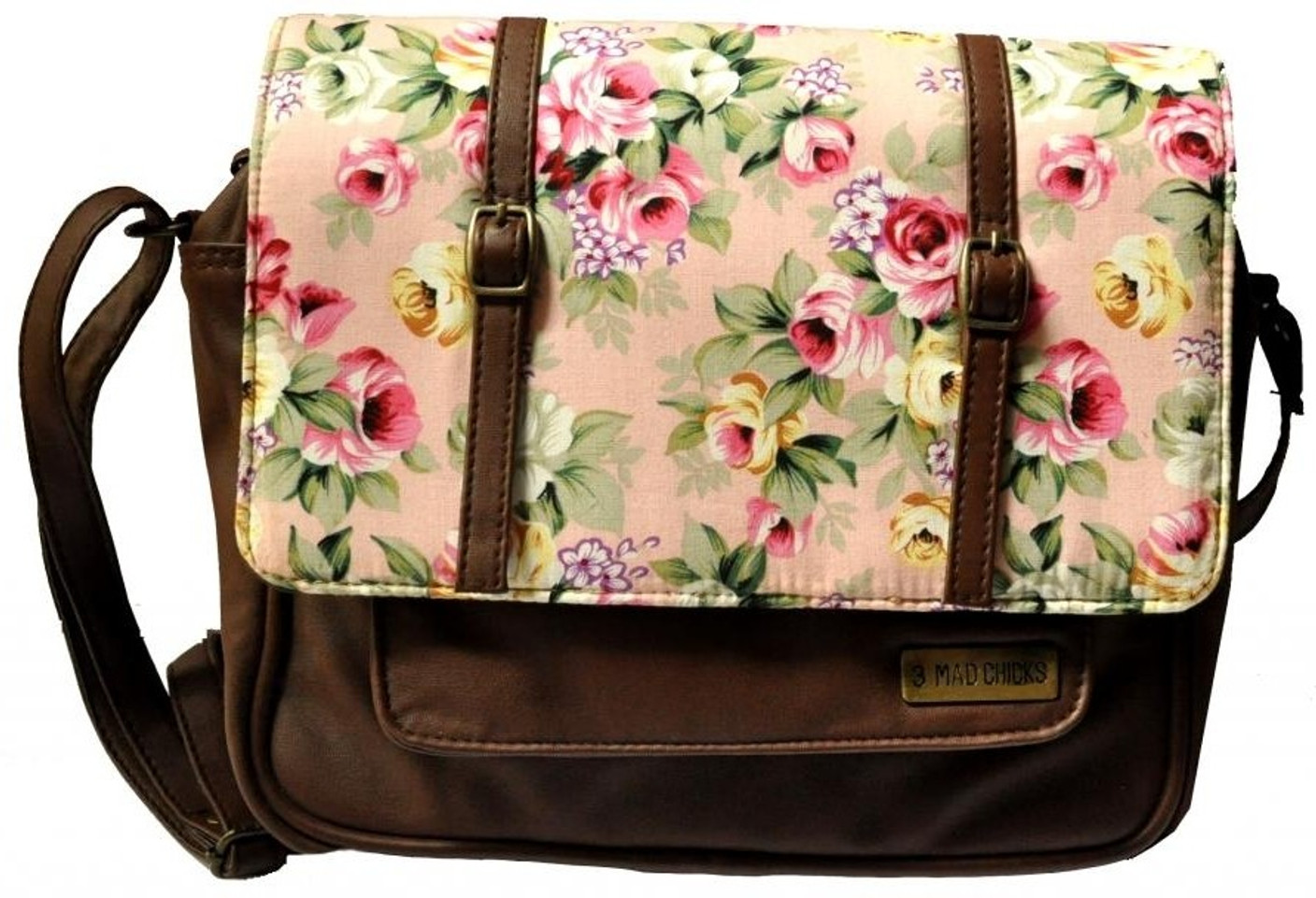 3 Mad Chicks Girls Casual Brown PU Sling Bag Brown9, Multicolor19