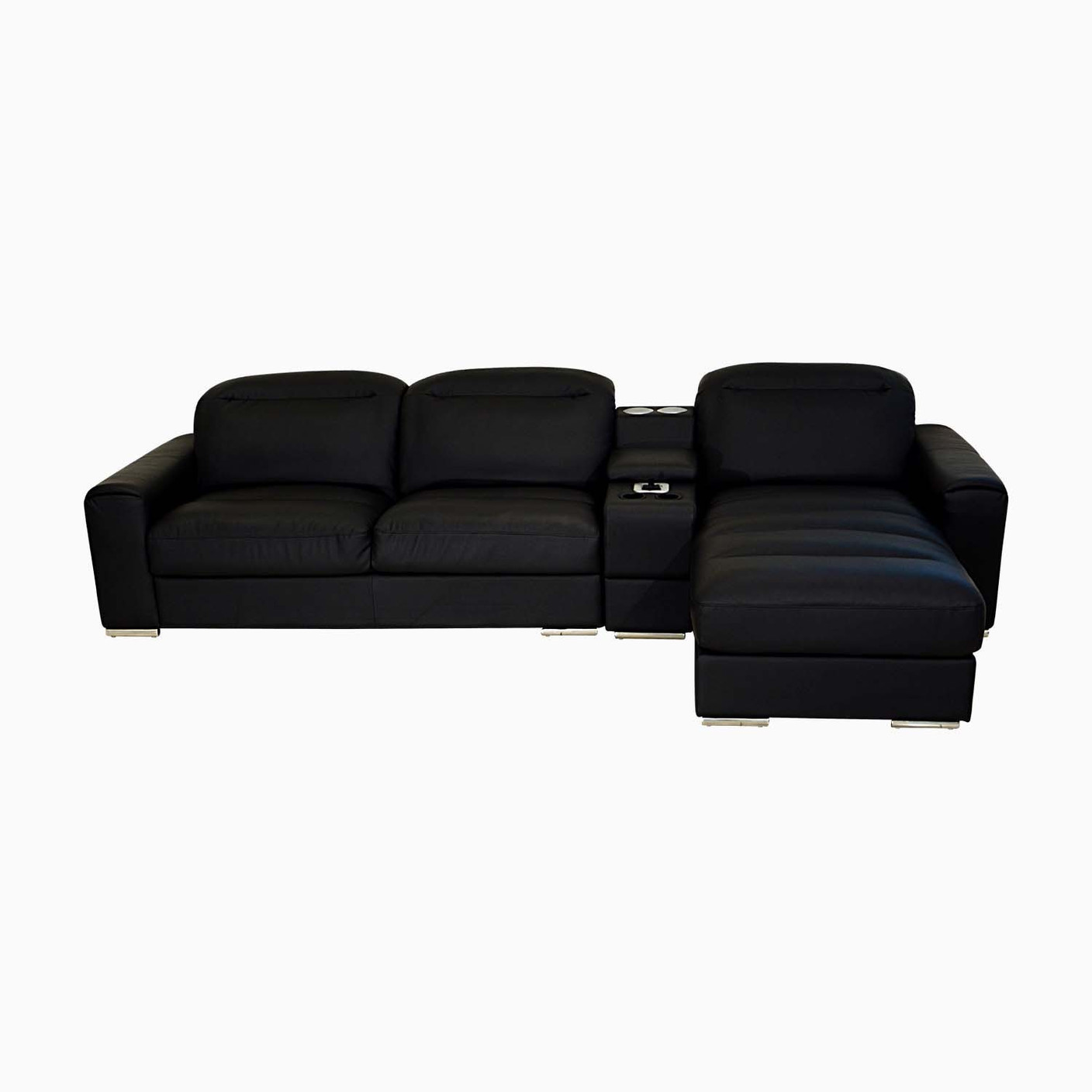 Godrej Interio ACOUSTICA LSHAPE BLK SOFA Leatherette 3 Seater Sectional Price in India Buy