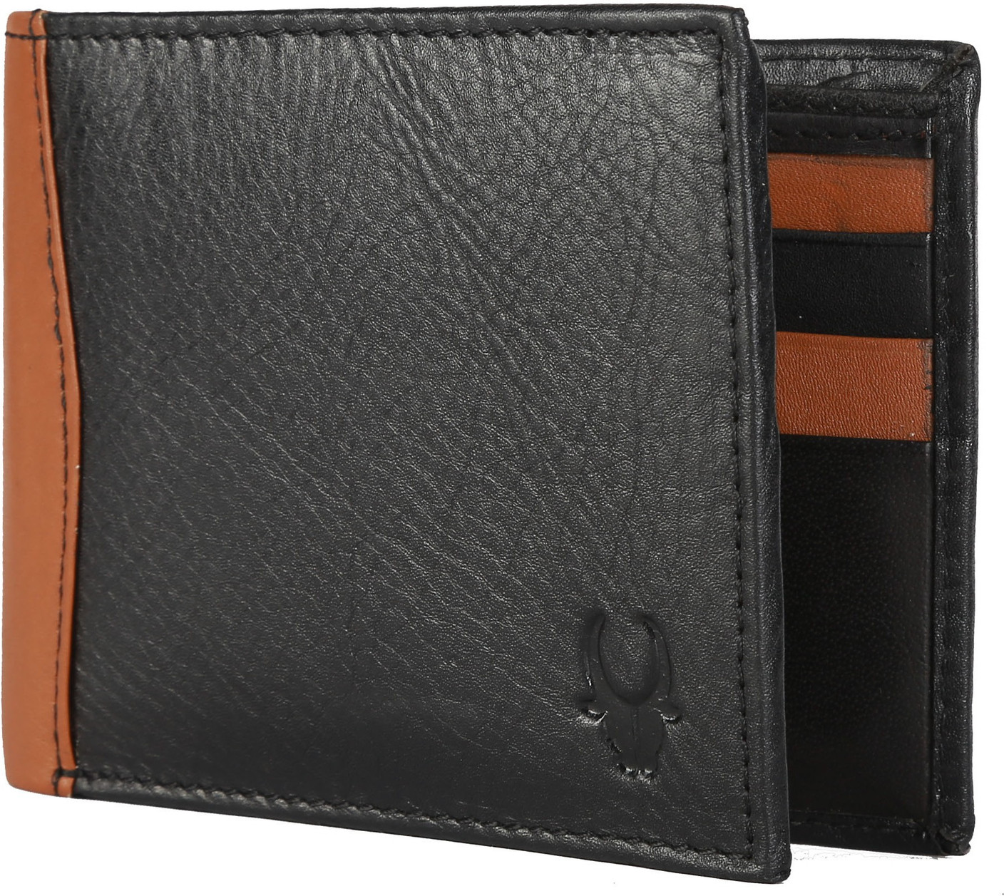 WildHorn Men Black Genuine Leather Wallet Black Price in India