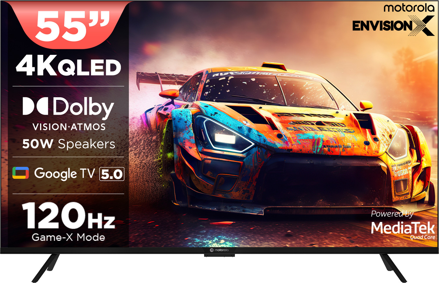 MOTOROLA 140 cm (55 inch) QLED Ultra HD (4K) Smart Google TV 2026 Edition (55UHDGQMGSDQ)