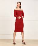 bebe Women Fit and Flare Red Dress