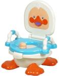 Vihaa Duck Potty Training Chair/Seat for Kids with Removable Bowl, Supporting Handle, Back Rest & Closable Cover, (Blue & Orange) Potty Seat