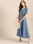 AKS Couture Women Maxi Blue Dress