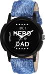 SPINOZA blue I have hero I call him dad jens taxture strap Analog Watch  - For Boys