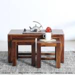 KM Decor Solid Wood Nesting Table