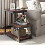 BrookWood Sheesham Wood Metallic Sofa Side End Table For Living Room Solid Wood End Table