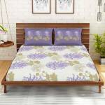 SPACES 144 TC Cotton King Floral Fitted (Elastic) Bedsheet