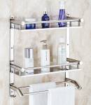 GLOXY by GLOXY Premium Towel rack Abs and Folding Towel Rack/Towel Hanger/Towel Stand/Holder/Bathroom Accessories, Stainless Steel Silver Towel Holder