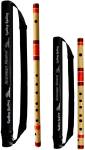 NEXTOMART Musical Combo Flutes DD Base (24 Inch) & E Natural (15 Inch) Bamboo Flute Bansuri with Flute Carry Bag Free Bamboo Flute
