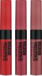 MAYBELLINE NEW YORK Sara's Favorite Sensational Liquid Matte Pack of 3 - Touch of Spice, Nude Nuance, Red Serenade