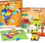 Imagimake Mapology Ultimate Indian Combo: India with Capitals Map Puzzle & Monument of India Construstion Set - Educational Toy for Kids Above 5 Years