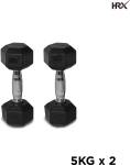 HRX Limited Signature Edition Solid Rubber Hex Fixed Weight Dumbbell