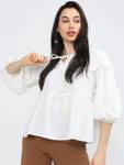 Tokyo Talkies Casual Solid Women White Top