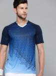 HRX by Hrithik Roshan Printed Men V Neck Blue T-Shirt