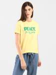 LEVI'S Printed Women Round Neck Yellow T-Shirt