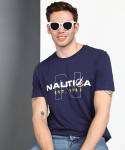 NAUTICA Printed Men Round Neck Dark Blue T-Shirt