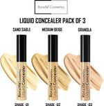 RONZILLE High Definition Liquid Concealer and Contour Pack of 3 ( Medium Beige, Granola, Sand Sable ( 9 Gm each) Concealer (Medium Beige, Sand Sable, Granola, 9 g)