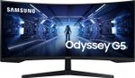 Samsung Odyssey G5 Curved 86.4 cm (34 inch) Curved WQHD VA Panel with HDR 10, Game Style UI, Borderless UltraWide Gaming Monitor (LC34G55TWWWXXL) (AMD Free Sync, Response Time: 1 ms, 165 Hz Refresh Rate)