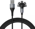 boAt 2-in-1 Cable 3 A 1.5 m Micro-Axis (Compatible with Mobile, Laptop, Tablet, Black, Grey, USB Type A To USB Type C)