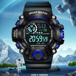 Holcano Mens Watch Digital Watch  – For Men NEW GENERATION BLUE DIAL BLACK STRAP WATCHES