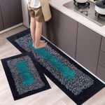 Anant Cotton Floor Mat (Blue, Pack of 2, Free)