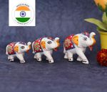 Great Art Elephant Showpiece Royal Elephant for Decoration and Gift Purpose Decorative Showpiece  –  3.5 cm (Paper Mache, White)