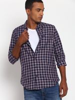LEE Men Slim Fit Checkered Spread Collar Casual Shirt
